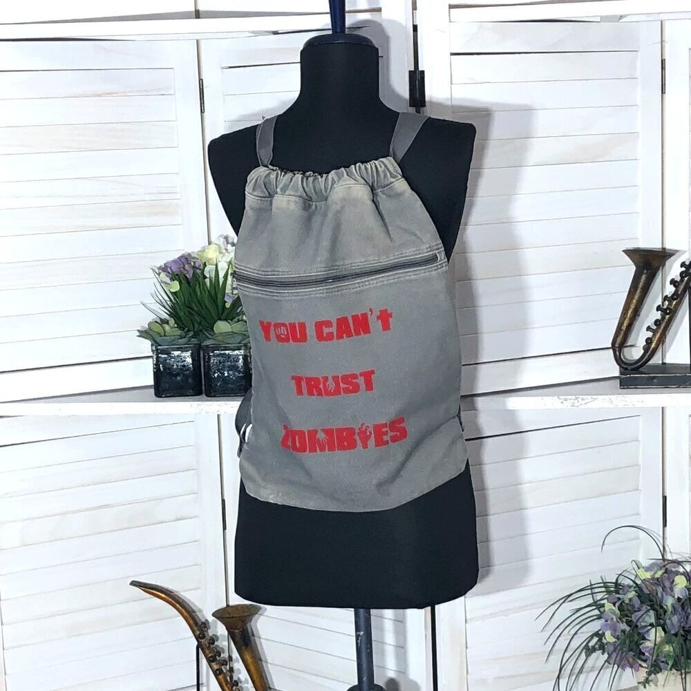 Y2K Goth Grunge Gray Canvas Backpack